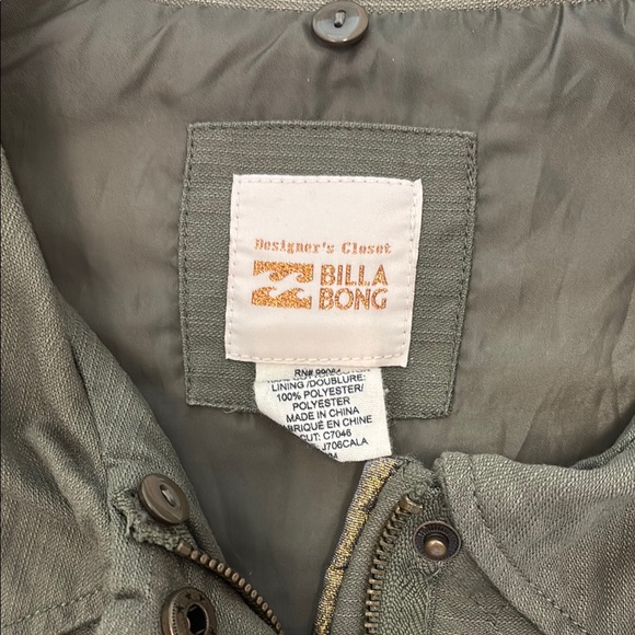 Billabong Women's Green Utility Jacket Relaxed Fit Cotton M - Picture 4 of 8